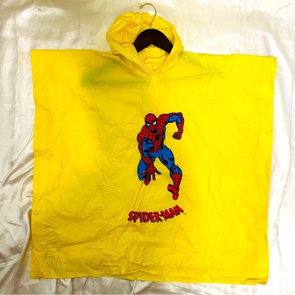 Vintage Other - Vintage Marvel Spider Man Kids Yellow Poncho Rain Jacket